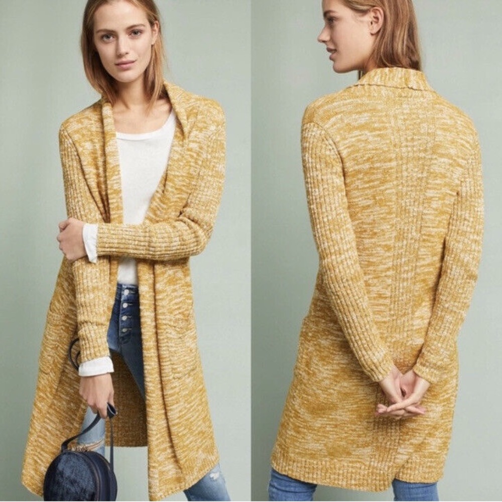 Anthropologie Yellow Duster Cardigan